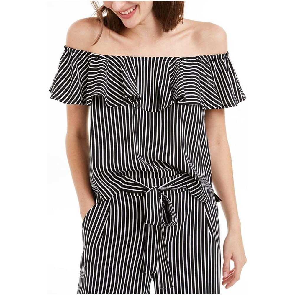 New Maison Jules Off the Shoulder Blouse Top Shirt